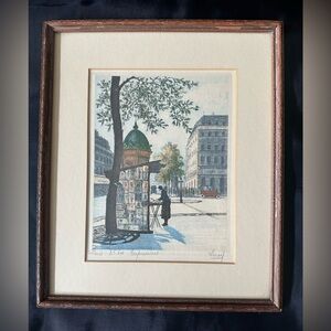 RARE Jules Leray Etching “Paris Rue des Capucines”